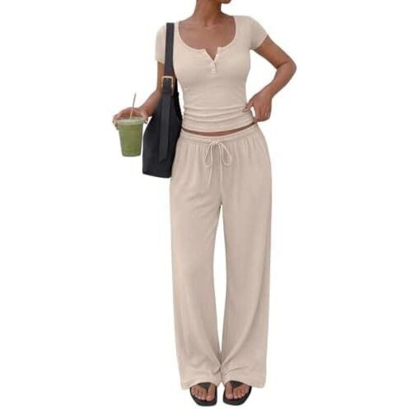 40% Off Women's Casual Two-Piece Set - Short Top & Loose Pants