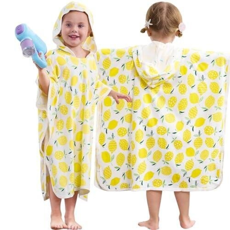 Lemon Print Bamboo Fiber Bathrobe for Children, 59% Off