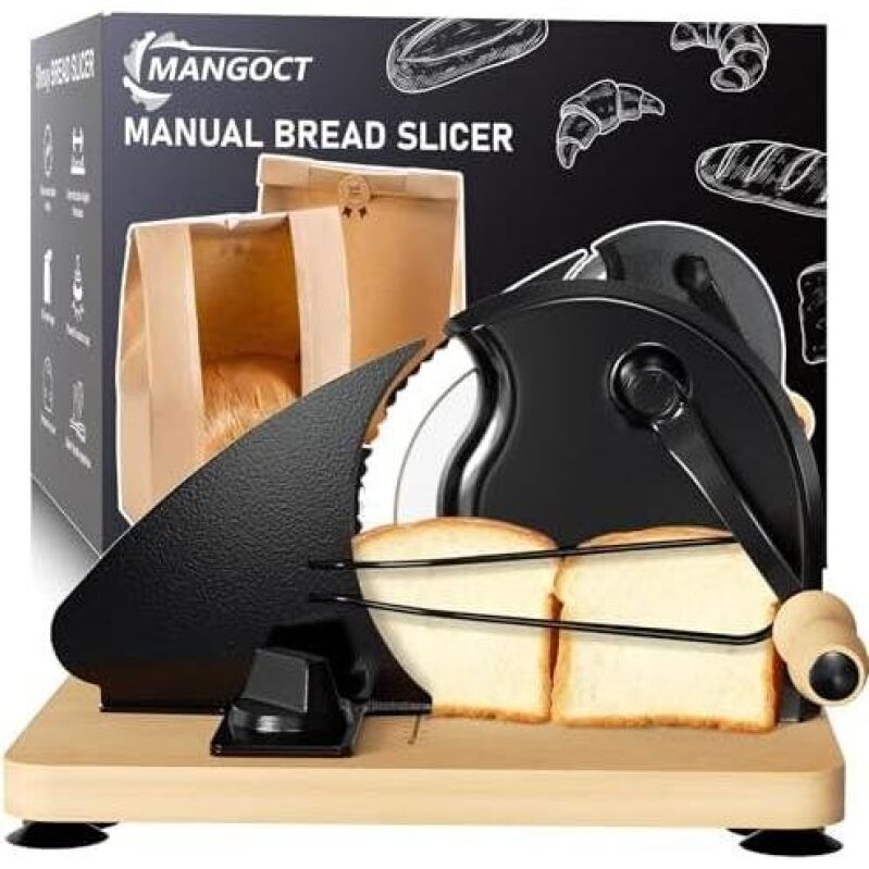 Upgraded Manual Bread Slicer with 20 Bags and Acrylic Cover - 40% OFF