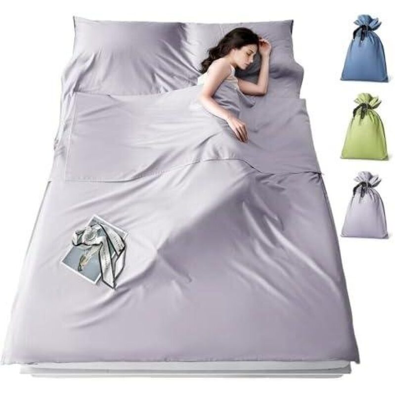 Portable Lightweight Adult Sleeping Bag Liner with Storage Bag - 40% Discount