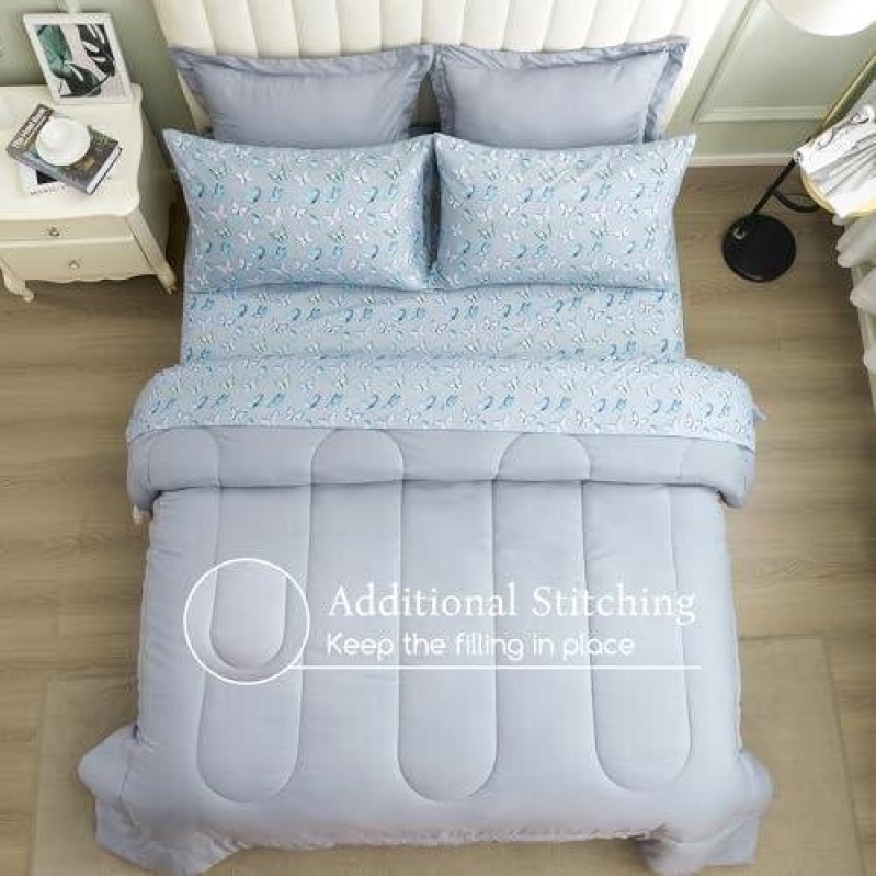 50% Off Butterfly Print Bedding Set for Double Bed - All-Season Comfort