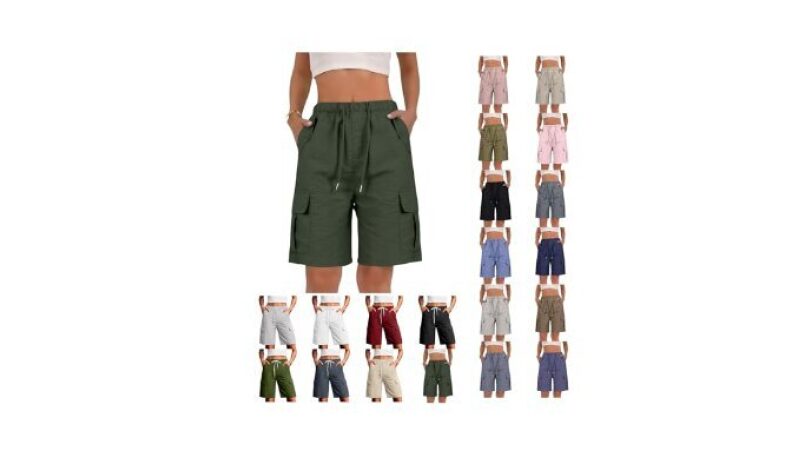 Plus Size Women's Knee Length Cargo Shorts - Stretchy, Breathable, and Durable