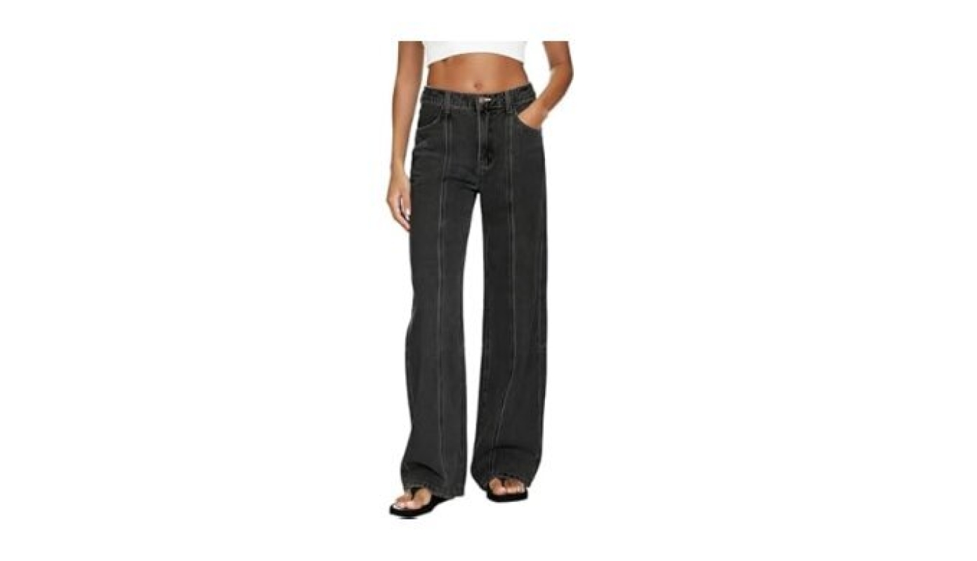 MARIASHA Women's Wide Leg Jeans - High Waisted Stretchy Denim