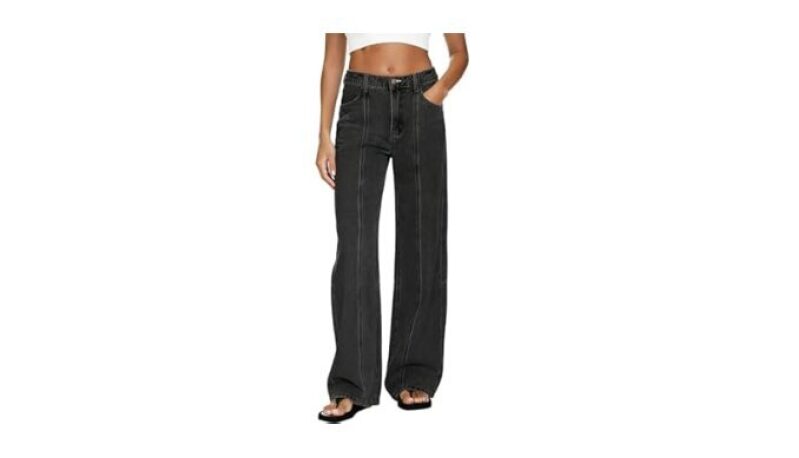 MARIASHA Women's Wide Leg Jeans - High Waisted Stretchy Denim
