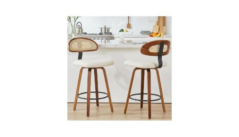 Stylish Swivel Counter Height Bar Stools with Upholstered Seats - Perfect for Modern Kitchens
