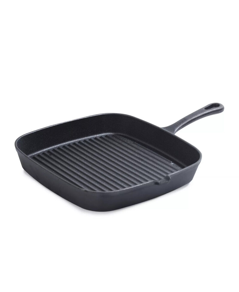 9-Inch Square Cast Iron Grill Pan - Perfect for Steaks and More