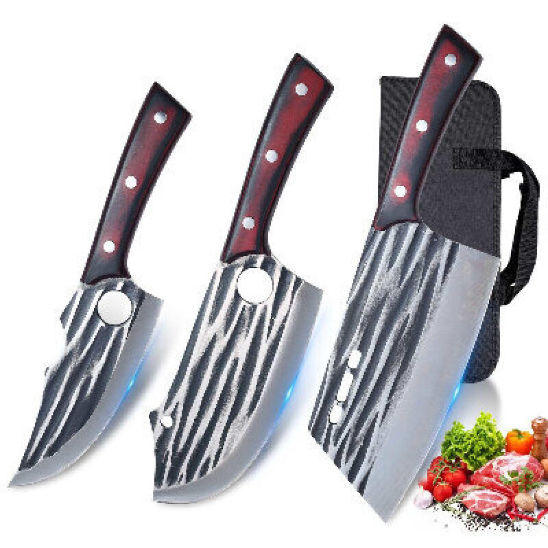 Krononidler Handcrafted Butcher Knife Set of Three