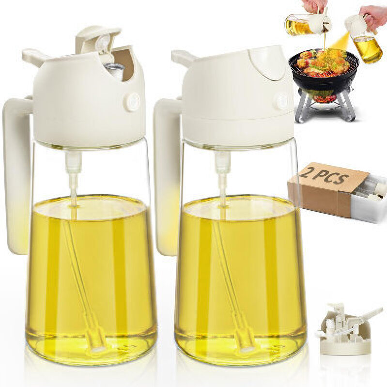 Double-Handled Glass Oil Dispenser - Perfect for Cooking and Salad Dressing