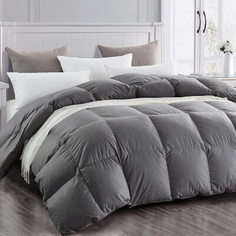 Premium All-Season Down Comforter - Queen Size, 100% Cotton Batting
