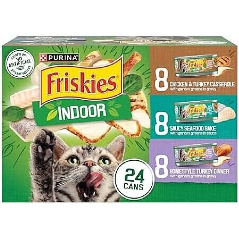 2 x 24-Pack Purina Friskies Wet Cat Food (Indoor Variety Pack) - $22.05
