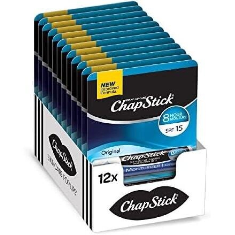 ChapStick SPF 15 Moisturizing Lip Balm, 12 Count - Ultimate Lip Protection