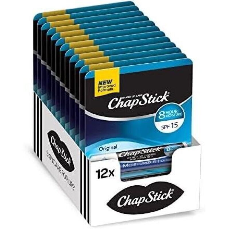 ChapStick SPF 15 Moisturizing Lip Balm, 12 Count - Ultimate Lip Protection