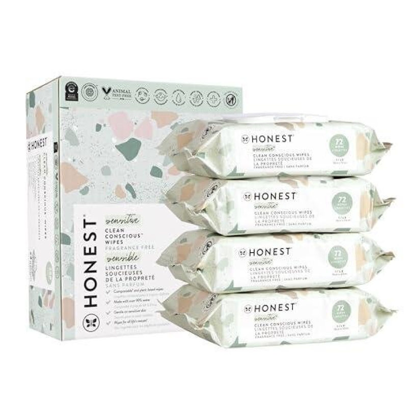 Eco-Friendly Plant-Based Baby Wipes - 99% Water, 288 Packs, 29% Off