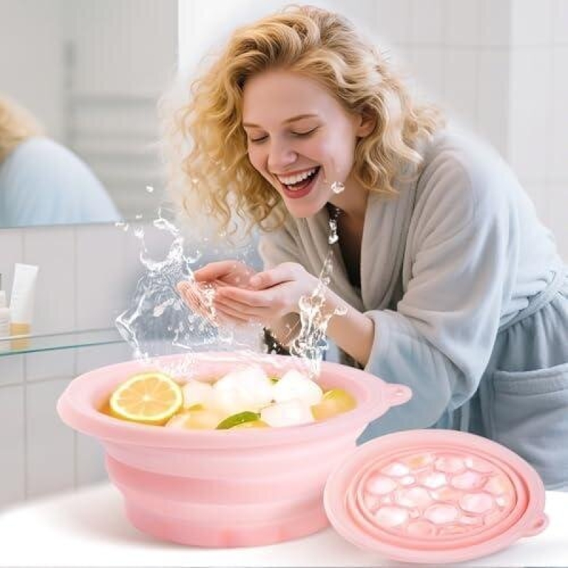 Portable Foldable Silicone Ice Bath Basin with Cooling Gel Pack