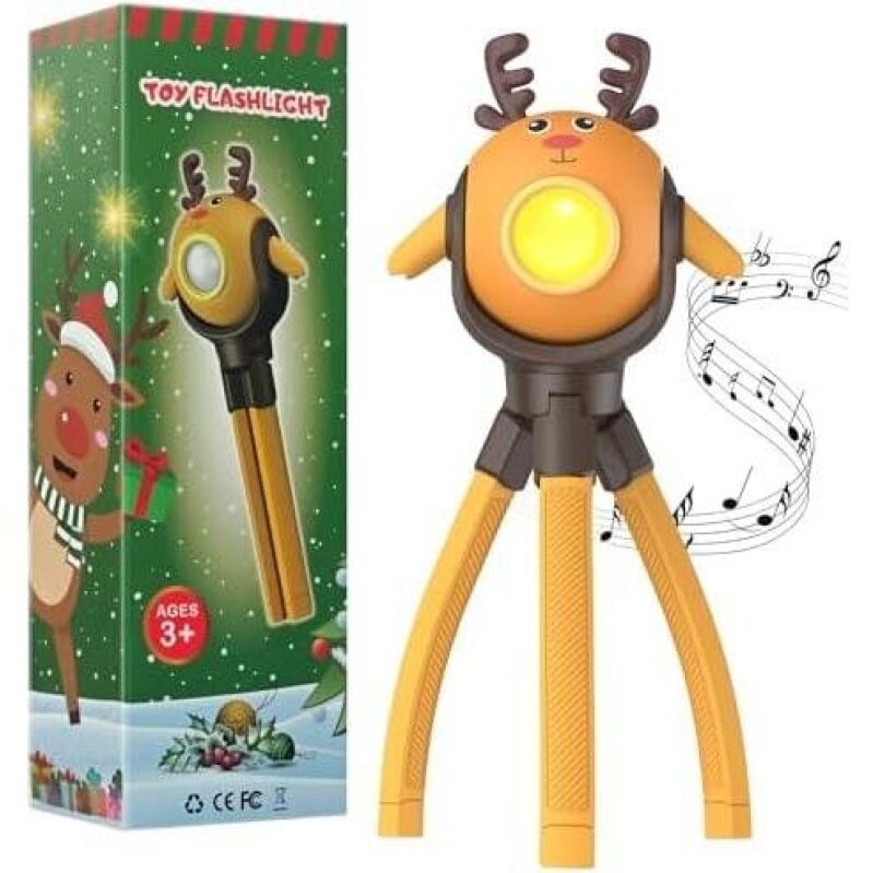8 Color 8 Melody LED Reindeer Flashlight for Kids - 50% Off