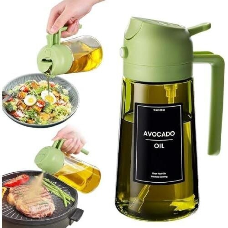 50% OFF Premium Glass Oil Bottle - 16oz Two-in-One Avocado Oil Dispenser