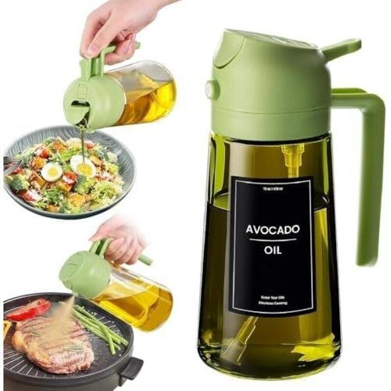 50% OFF Premium Glass Oil Bottle - 16oz Two-in-One Avocado Oil Dispenser