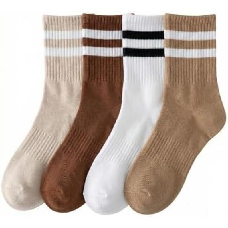 Rehelu Women's Striped Crew Socks - 4 Pairs, 56% Off