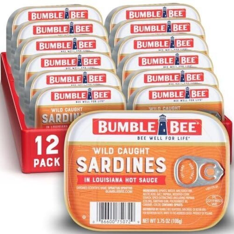 Bumble Bee Sardines in Louisiana Hot Sauce - 12 Pack, 46% Off
