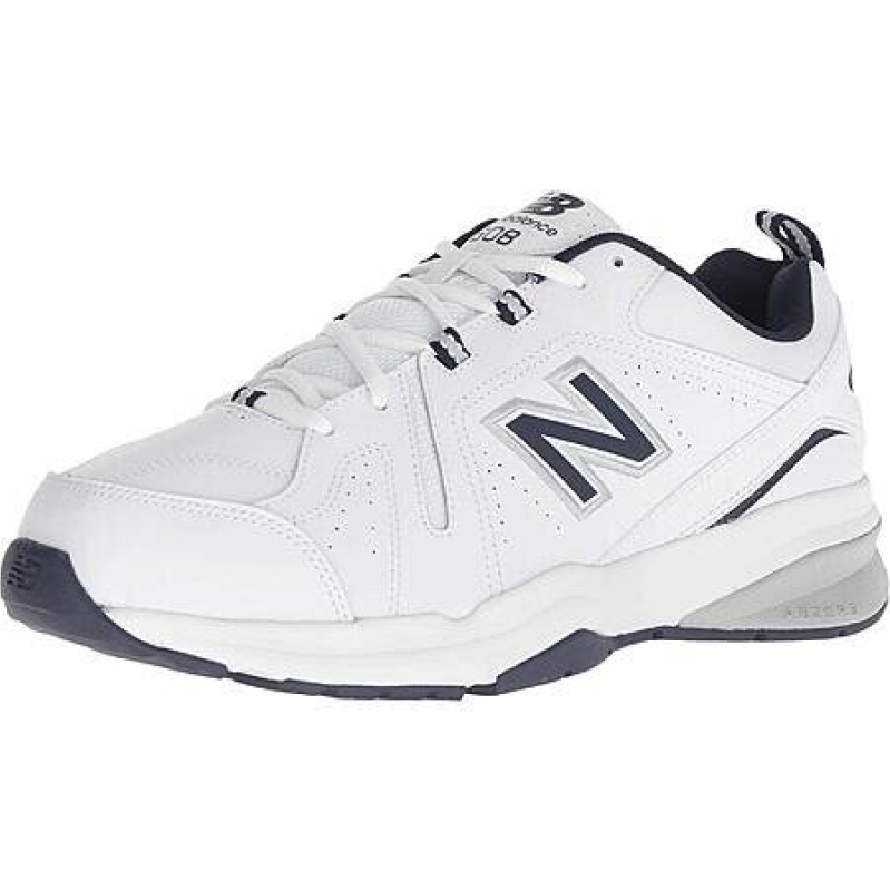 Affordable New Balance Men's 608 V5 Casual Comfort Cross Trainer - White/Navy