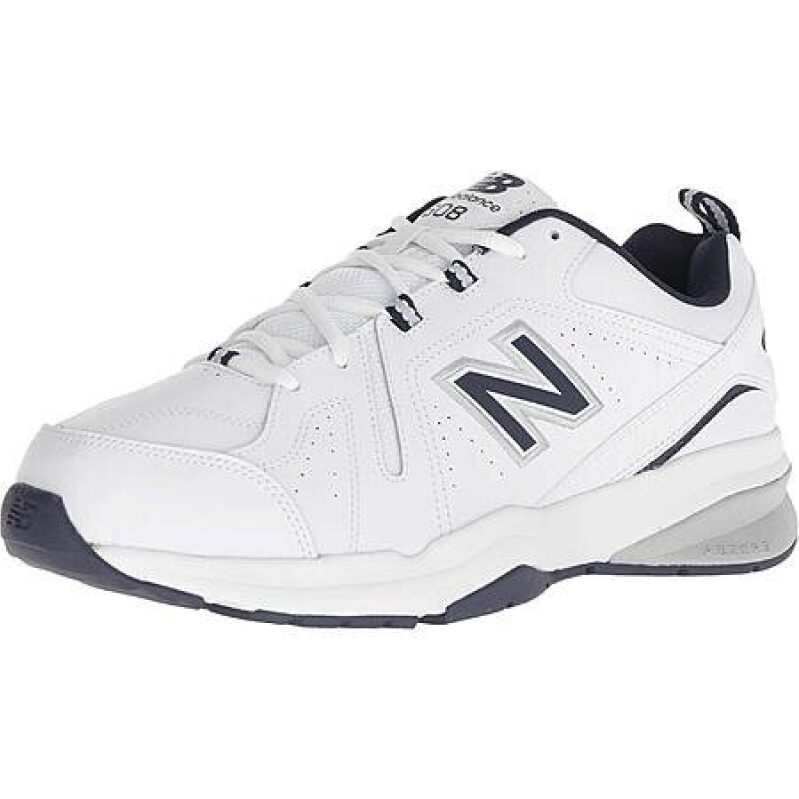 Affordable New Balance Men's 608 V5 Casual Comfort Cross Trainer - White/Navy