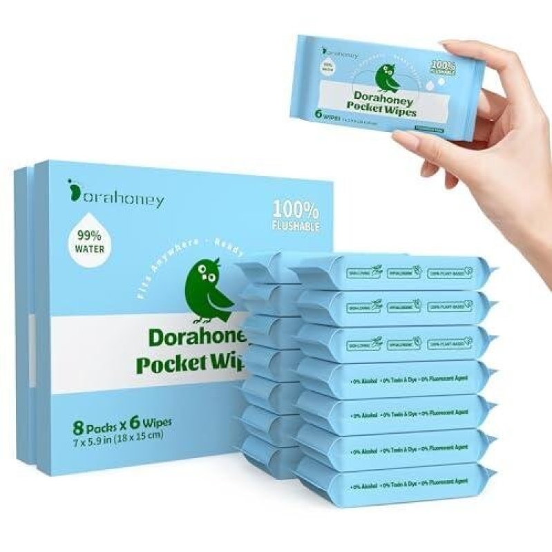 Dorahoney Pocket Wipes - 96 Pieces 99% Water Wet Wipes - 51% OFF