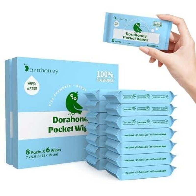 Dorahoney Pocket Wipes - 96 Pieces 99% Water Wet Wipes - 51% OFF