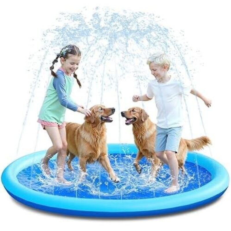 72 Inch Outdoor Dog Splash Pad - Perfect Summer Fun for Pets and Kids