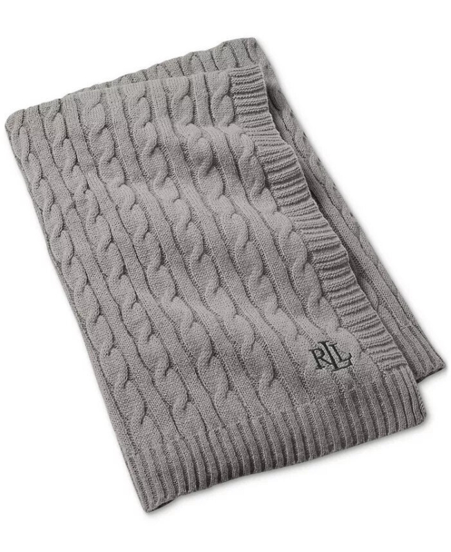 Affordable Lauren Ralph Lauren Jamie Cable Knit Throw