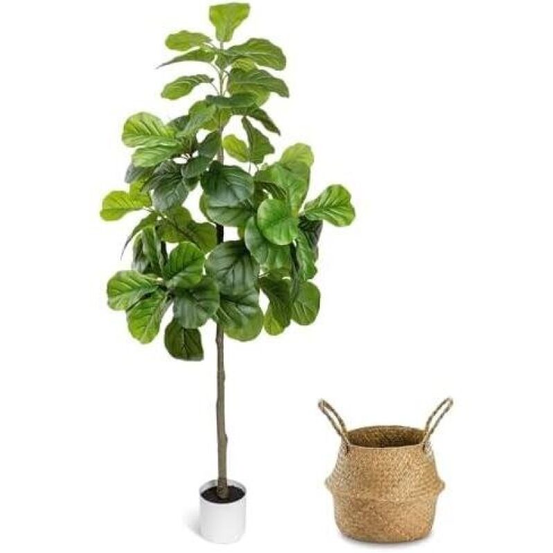 Elegant 6FT Artificial Fig Tree with Basket - 58% Off