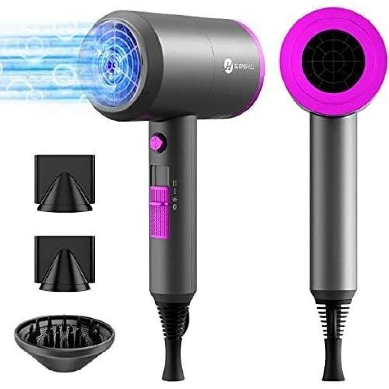 Slopehill Ion Blow Dryer - 1800W Fast Drying Low Noise Hair Dryer