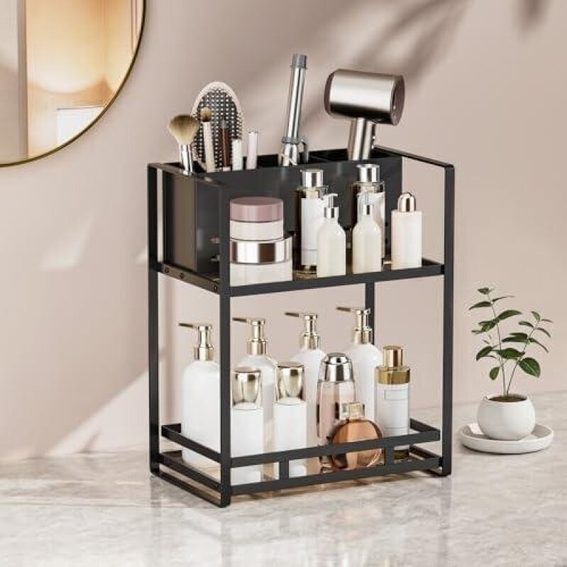 Double-Tier Metal Bathroom Hair Organizer - 50% OFF