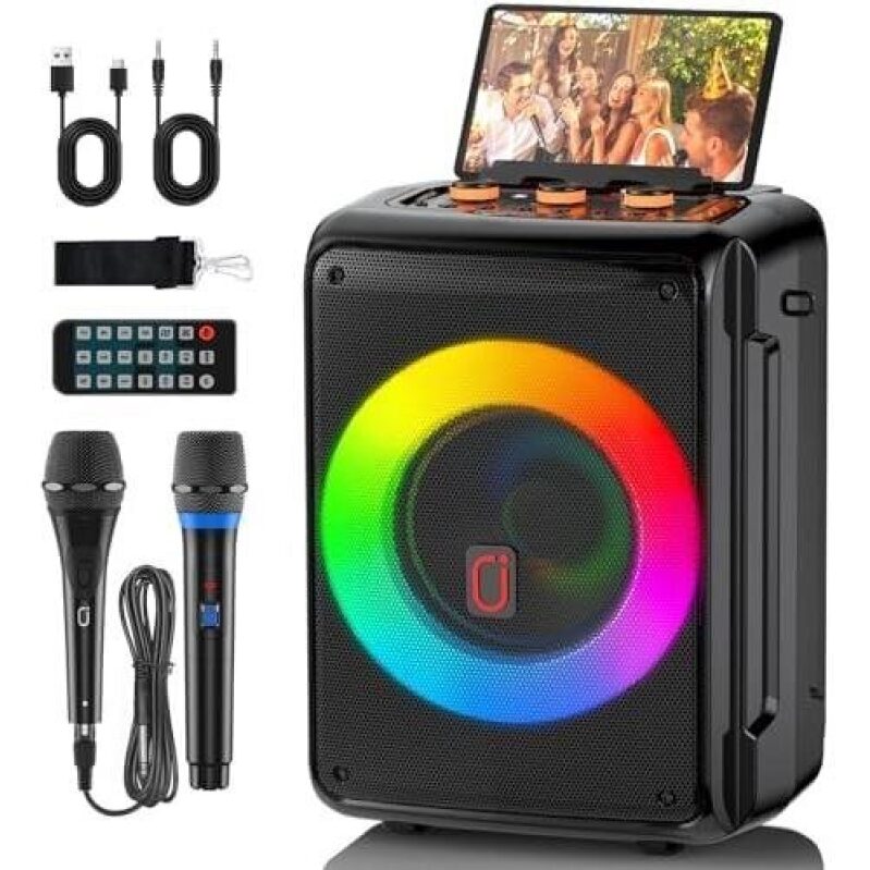HWWR Karaoke Machine with 2 Microphones - 50% OFF