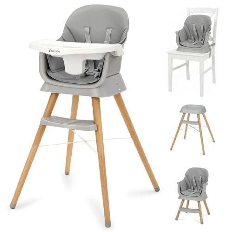 40% OFF EaseBaby Multi-Functional Wooden High Chair with Tray - Ultimate Comfort and Safety for Kids