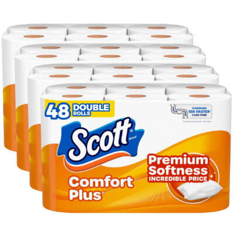 Scott Premium Softness Comfort Plus Toilet Paper, 48 Double Rolls