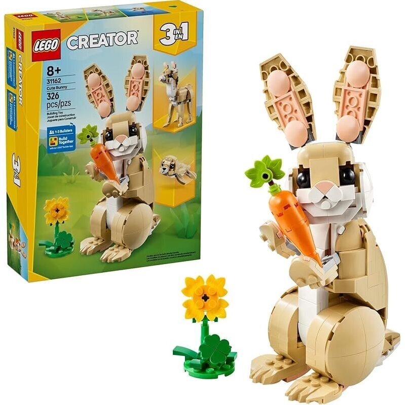 LEGO Creator 3 in 1 Cute Bunny Building Toys Set 31162