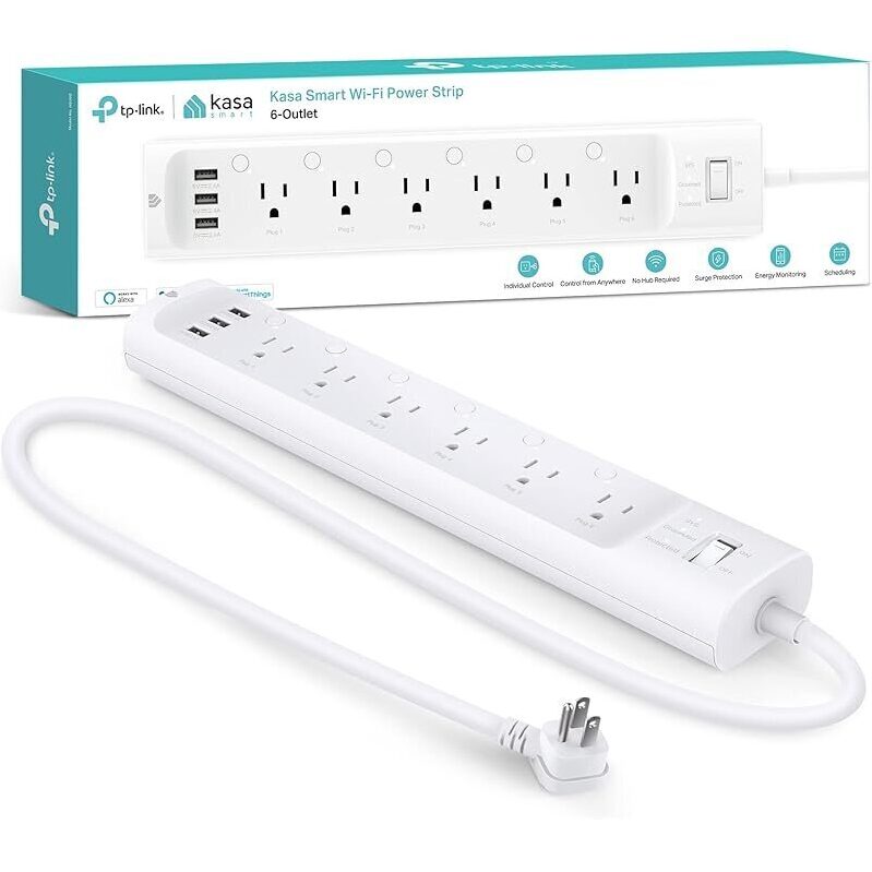 Kasa Smart Wi-Fi Power Strip Surge Protector HS300 - Smart Home Efficiency
