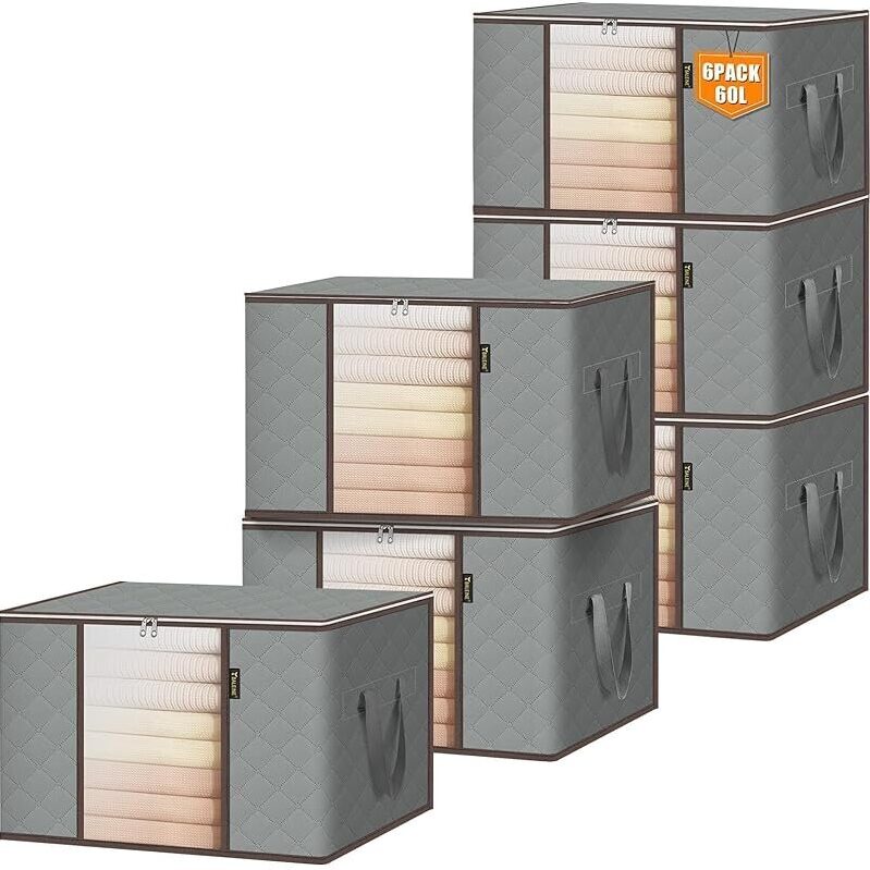 6-Pack Baleine Clothes Storage Bags, 16 Gallon Containers