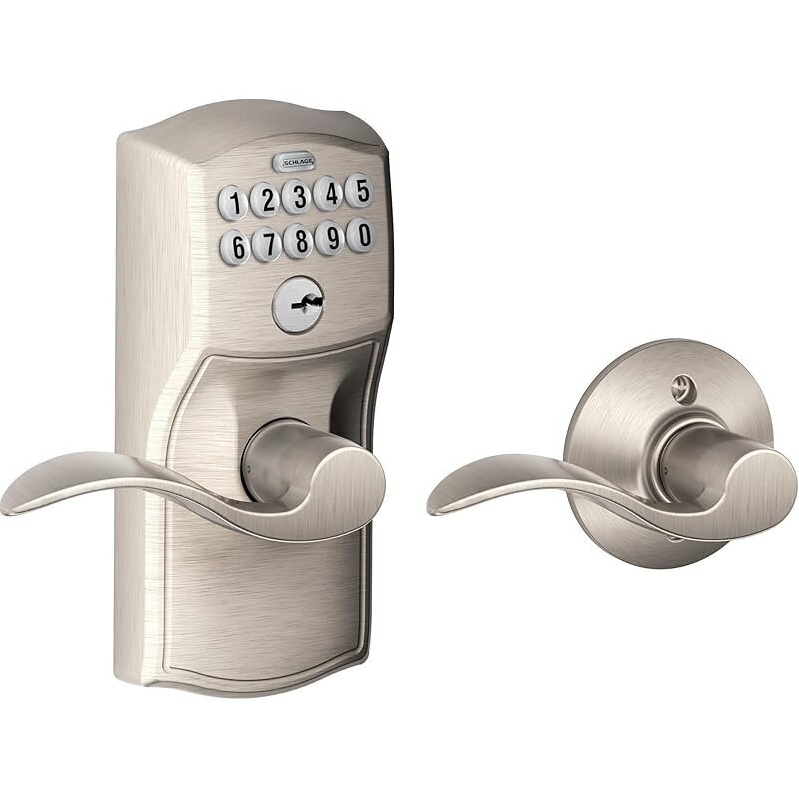 Schlage Camelot Keypad Lock with Accent Lever - Stainless Steel