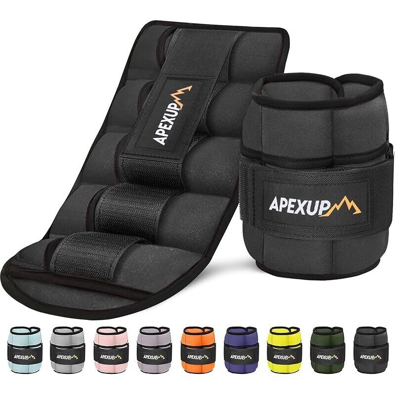 APEXUP 10lbs Adjustable Ankle Weights for Men and Women - Perfect for Home Gym Workouts