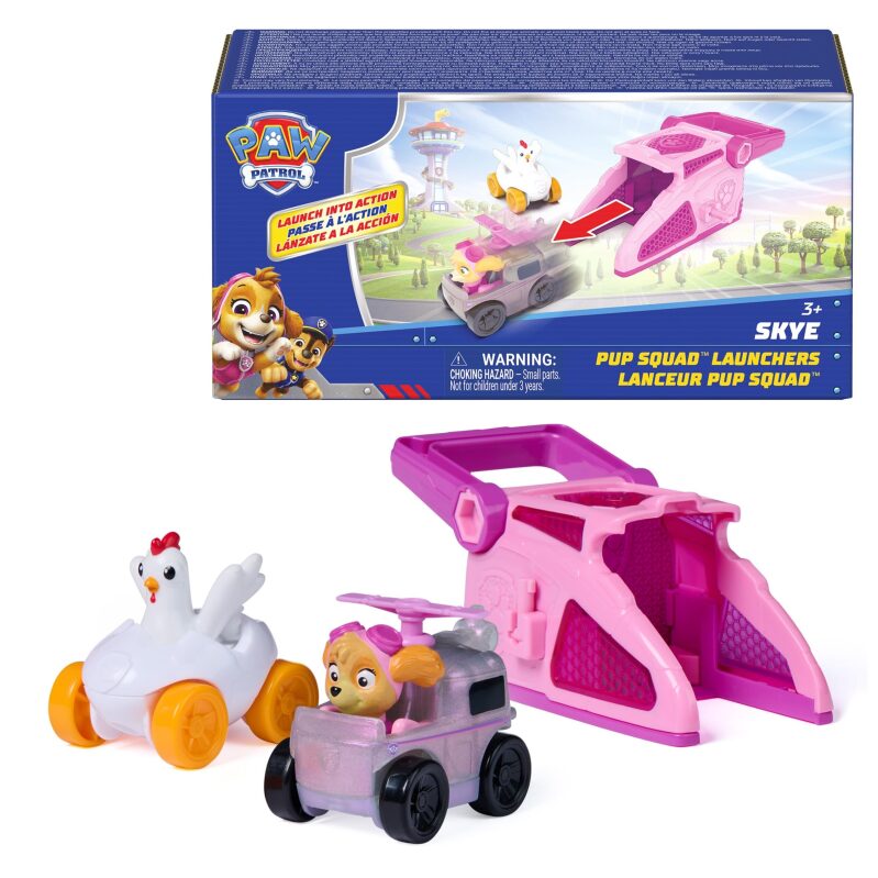 2-Pack PAW Patrol Skye Pup Squad Launchers with Chickaletta Vehicle