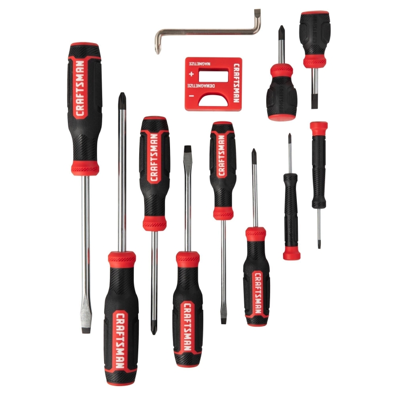 CRAFTSMAN Screwdriver Set: 12 Piece Bi-material Toolkit for Enhanced Durability