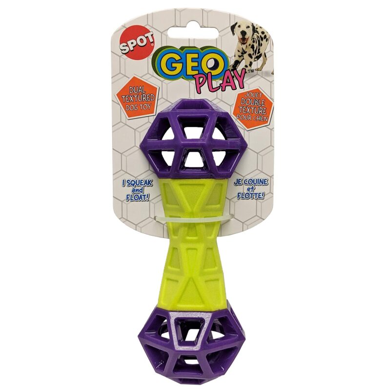 SPOT Geo Play Dual Texture Dog Toy - Durable and Engaging Chew Toy for Dogs