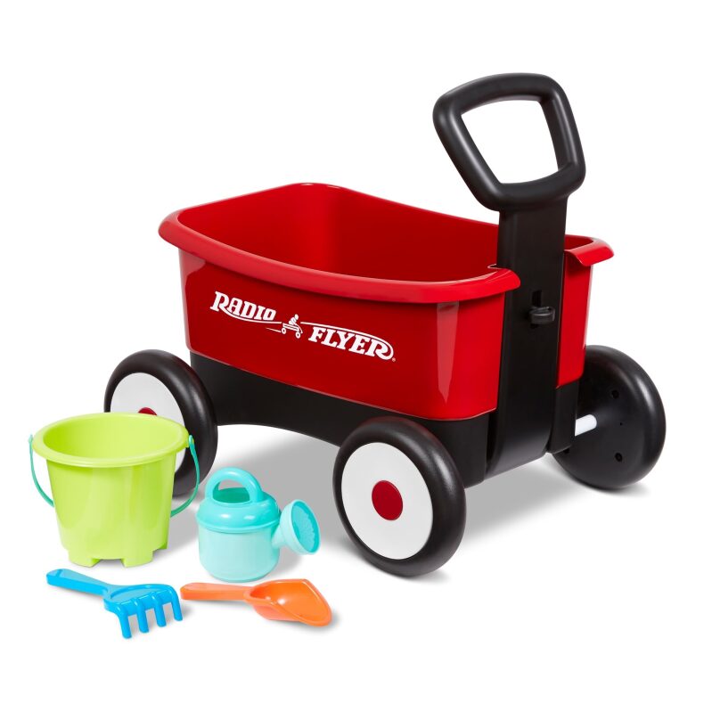 Radio Flyer Push & Pull Walker Wagon with Garden Tools - Durable and Engaging Outdoor Play