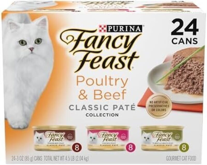 24-Pack 3-Oz Purina Fancy Feast Wet Cat Food (Poultry and Beef Feast Classic Pate Collection) - Best Deal
