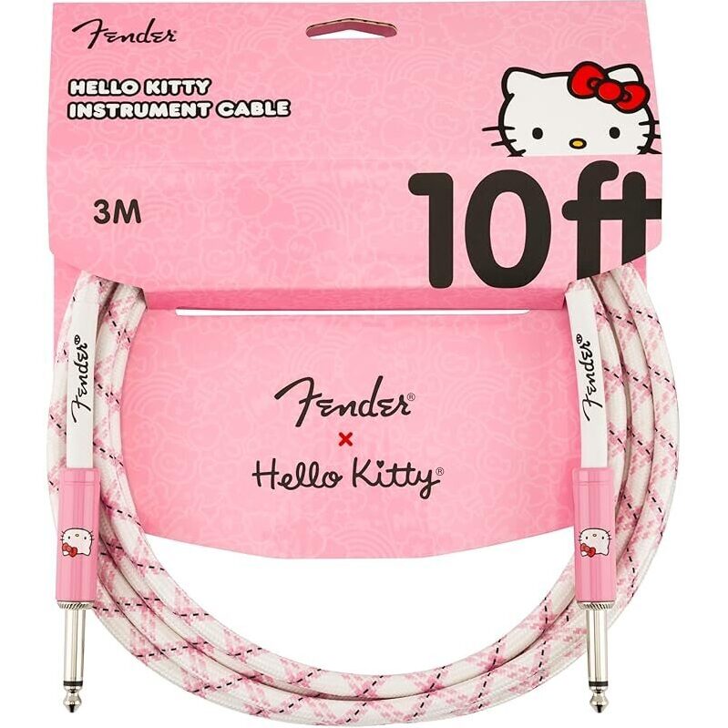 Fender x Hello Kitty 10-FT Instrument Cable, Pink/White