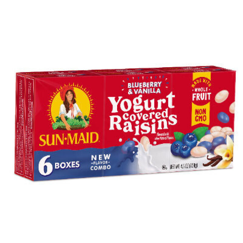 Sun-Maid Blueberry & Vanilla Yogurt Covered Raisins - 6 Boxes