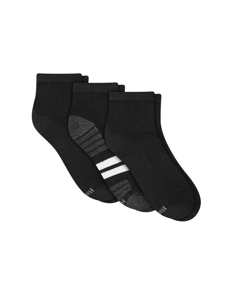 3-Pairs Hanes Cool DRI Men's Ankle Socks with Ventilation