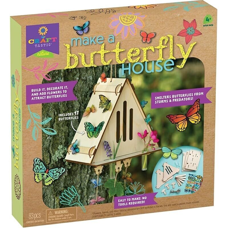 DIY Butterfly House Craft Kit - 83 Pieces