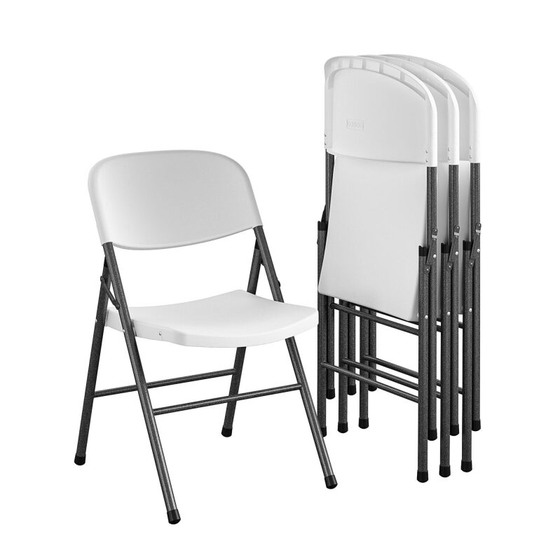 Mainstays Premium Resin Folding Chairs, 4-Pack - Ideal for Any Gathering